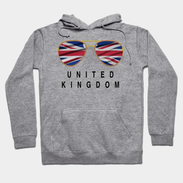 United Kingdom Sunglasses, United Kingdom Flag, United Kingdom gift ,  British UK , Hoodie by JayD World